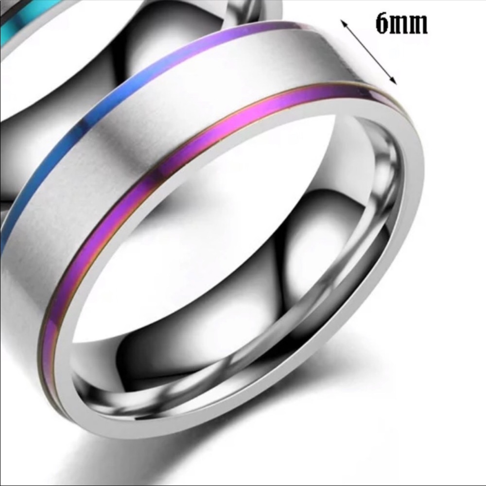 NWT Stainless Steel rainbow colorful ring - Picture 2 of 2